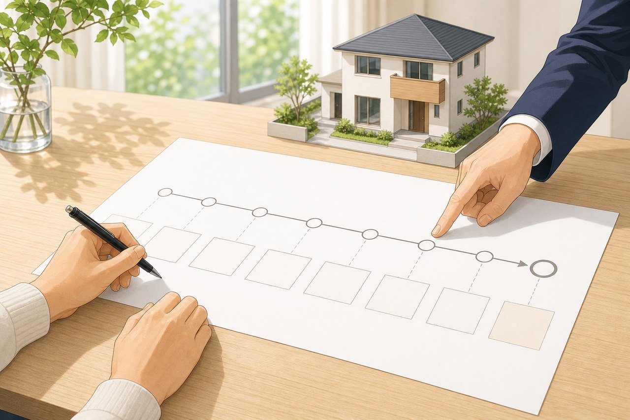 入居日から逆算して住宅の引き渡し予定を確認する手元