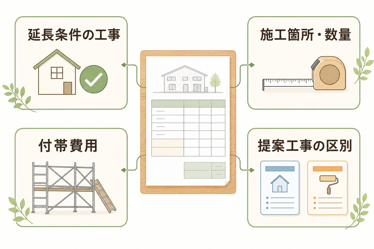 保証延長の見積もりで確認する4項目